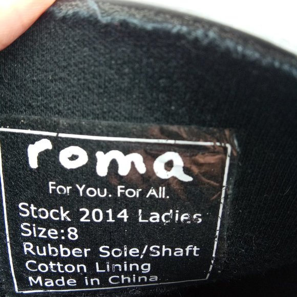 ROMA Black Epaga Lace Up Rain Rubber Combat Boots Sz 8 - Picture 12 of 12